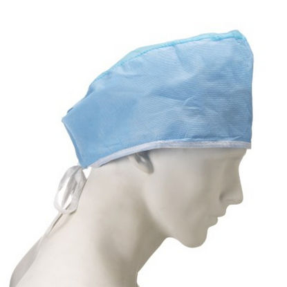 Picture of SURGICAL CAPS WITH STRING TIES BLUE (IN SMS AND PP) RAYS