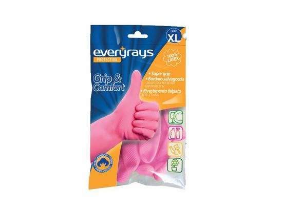 Picture of Γάντια Latex κουζίνας ροζ Extra Large
