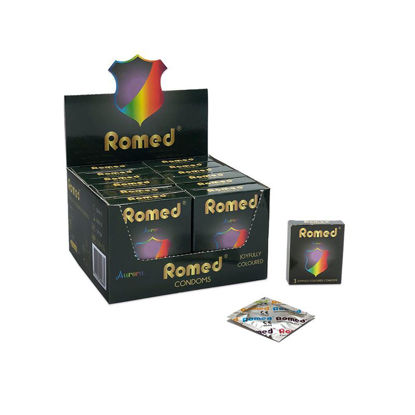 Picture of CONDOMS COLOURED AURORA ROMED (3 PCS)